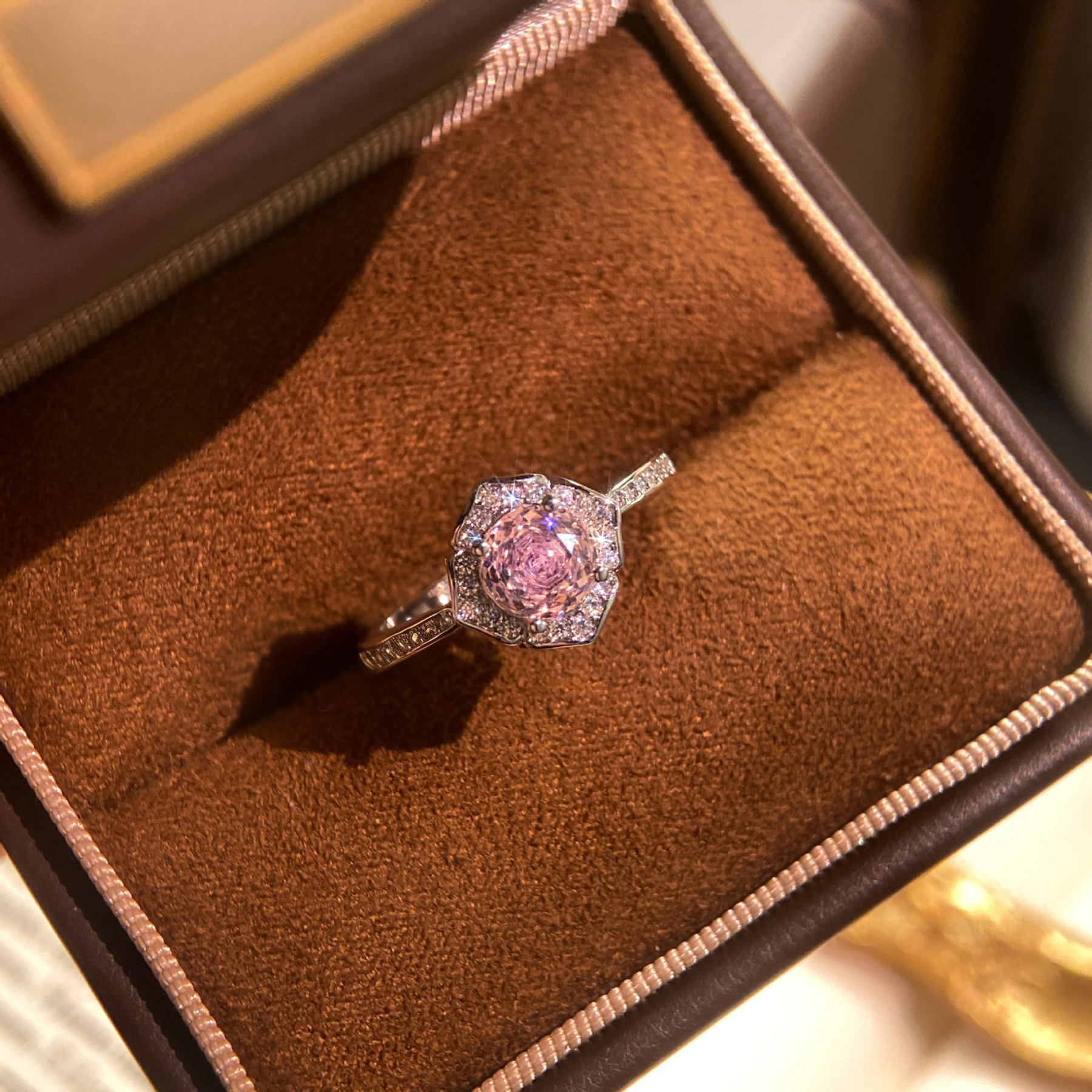 Rose Cut Zirconia Open Ring - Petal