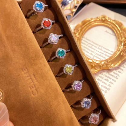 Rose Cut Zirconia Open Ring - Petal