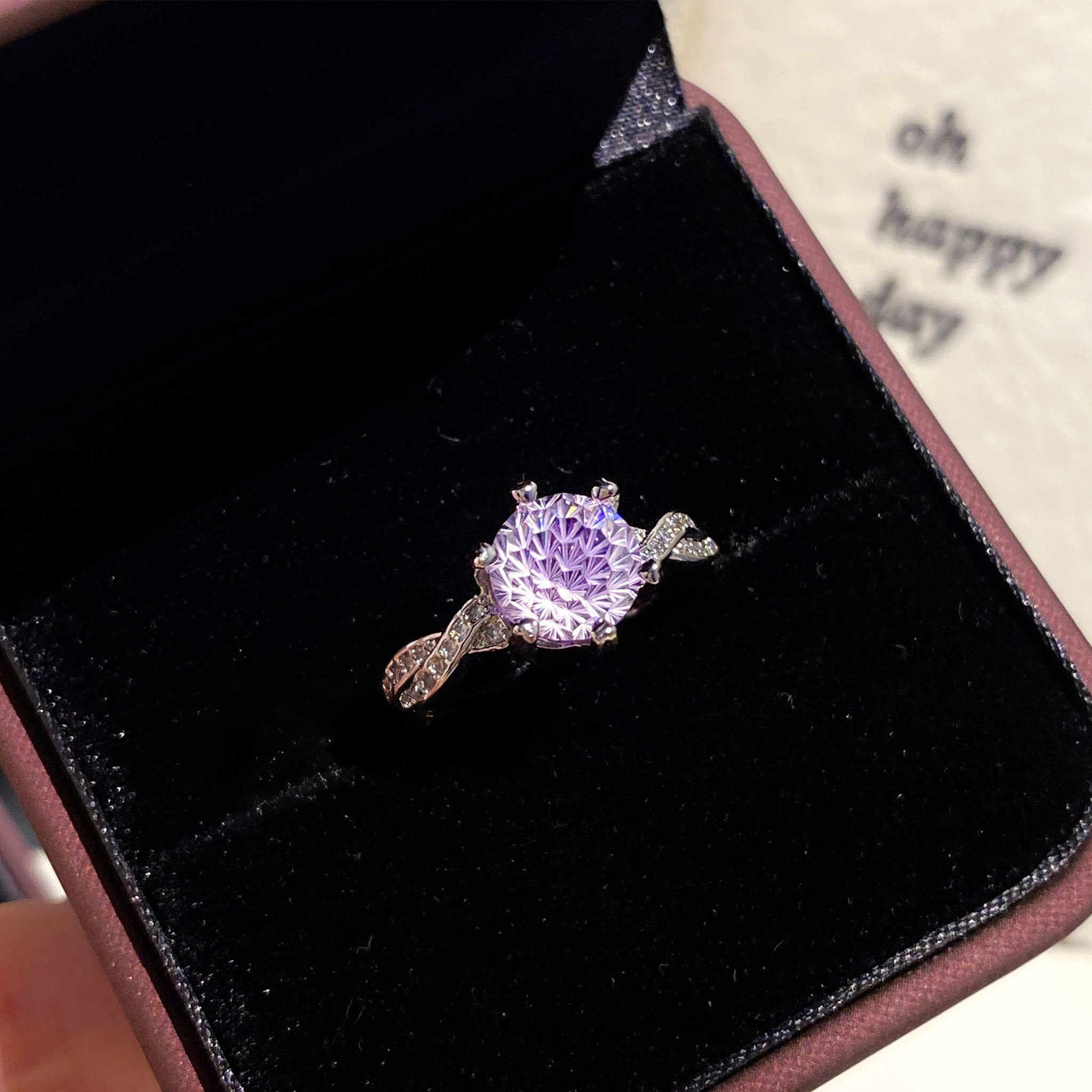 Fireworks Cut Zirconia Open Ring - Waves