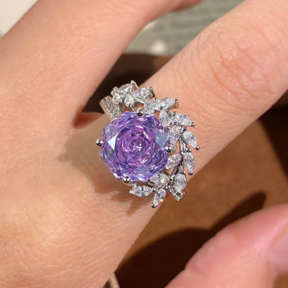 Rose Cut Zirconia Jewelry Set - Floral