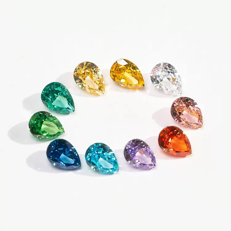 Loose Ice Flower Cut Cubic Zirconia Stones (Price for 10pcs) - Pear