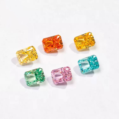Loose Ice Flower Cut Cubic Zirconia Stones (Price for 10pcs) - Emerald