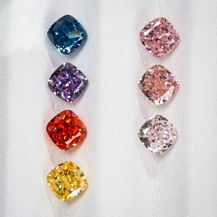 Loose Ice Flower Cut Cubic Zirconia Stones (Price for 10pcs) - Square Cushion