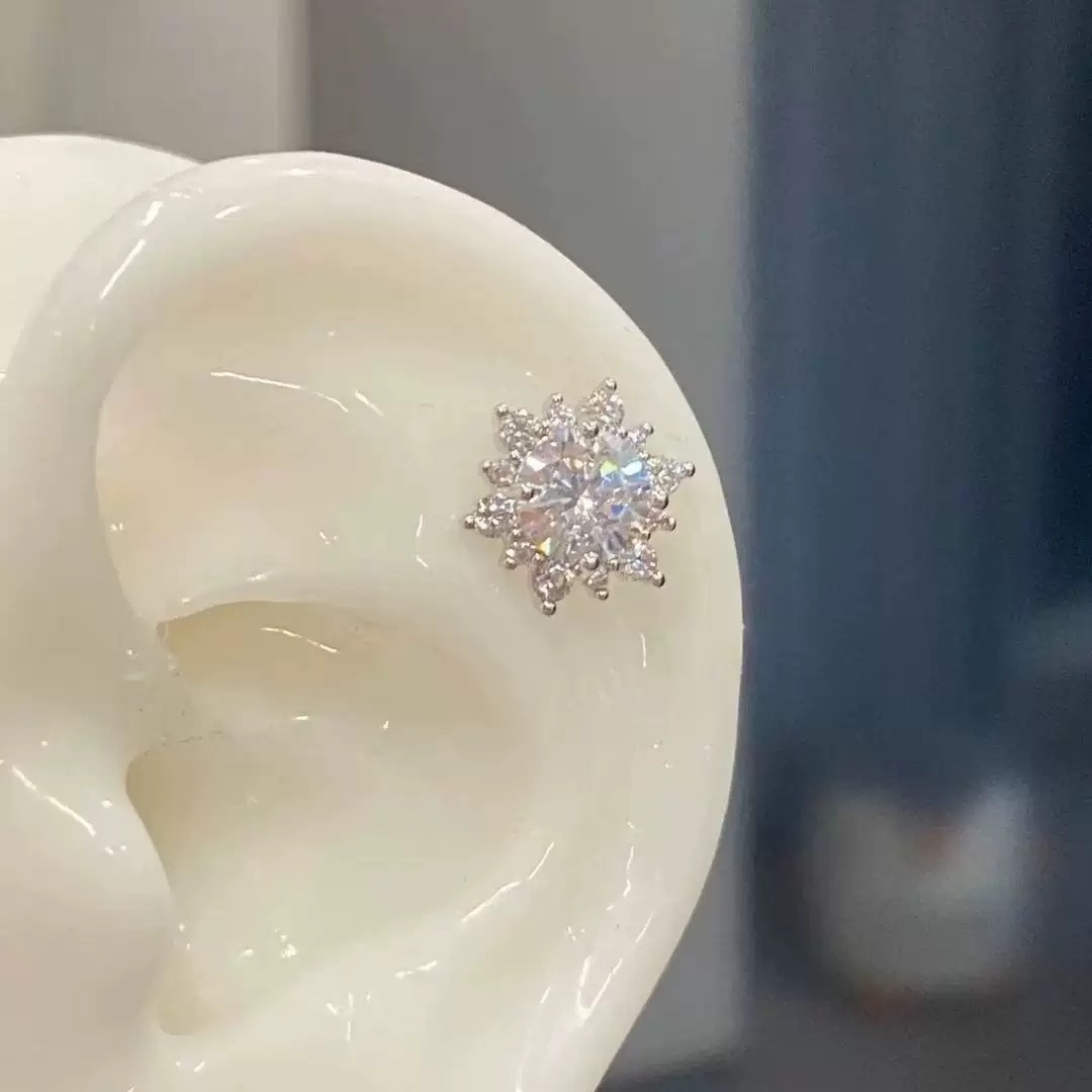 Snowflake Zirconia Stud Earrings