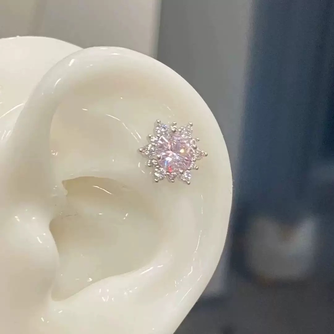 Snowflake Zirconia Stud Earrings