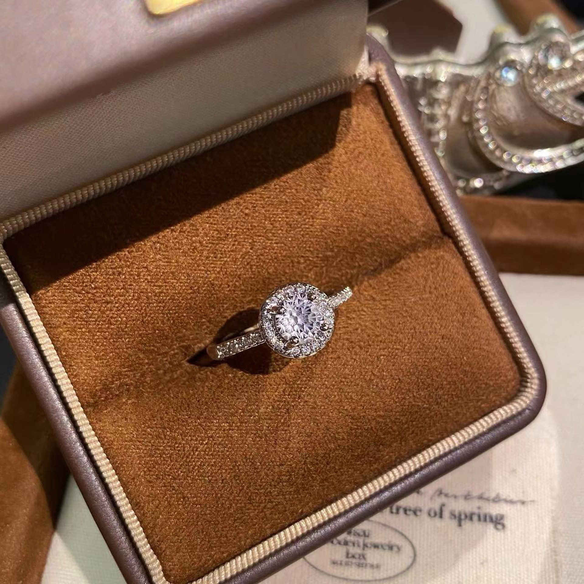 Fireworks Cut Zirconia Open Ring - Classic Halo