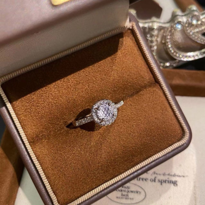 Fireworks Cut Zirconia Open Ring - Classic Halo