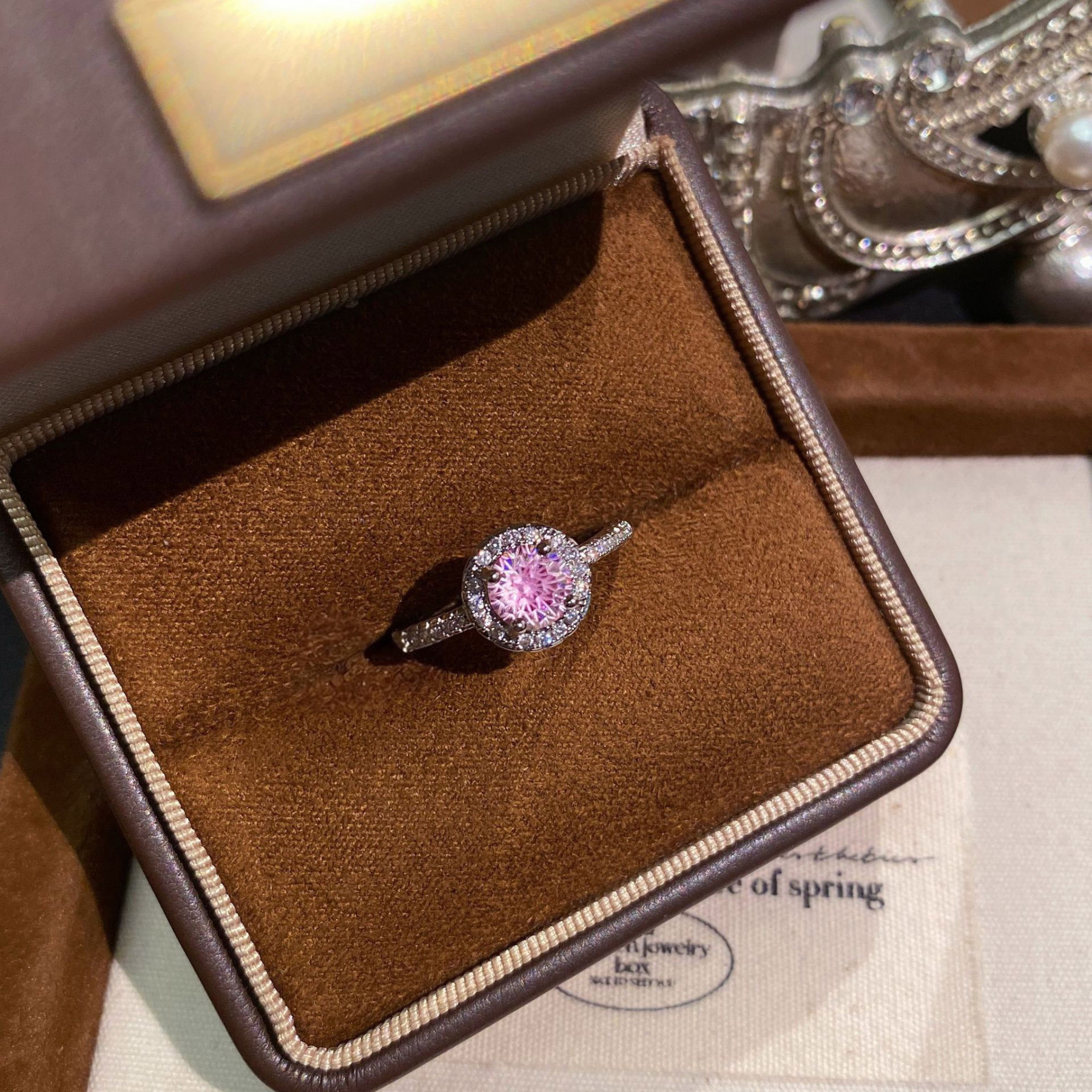 Fireworks Cut Zirconia Open Ring - Classic Halo