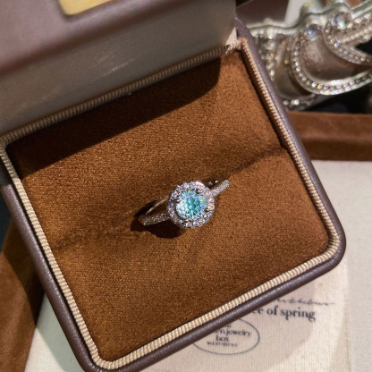 Fireworks Cut Zirconia Open Ring - Classic Halo