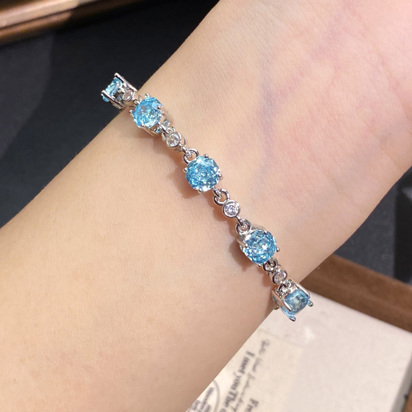 Rose Cut Zirconia Chain Bracelet