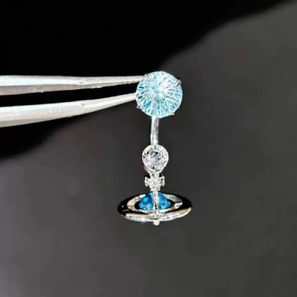 Fireworks Cut Saturn Drop Earrings