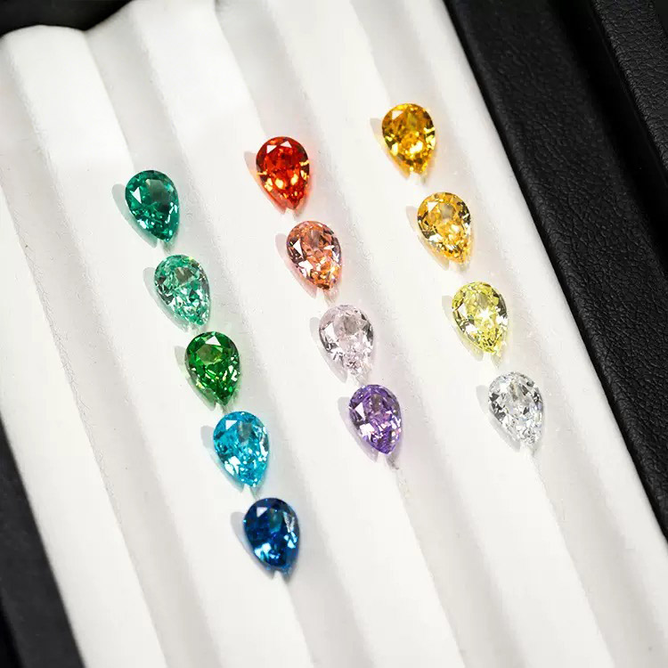 Loose Ice Flower Cut Cubic Zirconia Stones (Price for 10pcs) - Pear