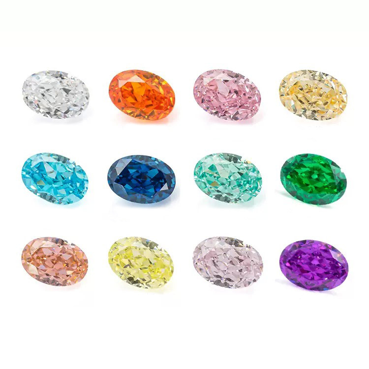 Loose Ice Flower Cut Cubic Zirconia Stones (Price for 10pcs) - Oval
