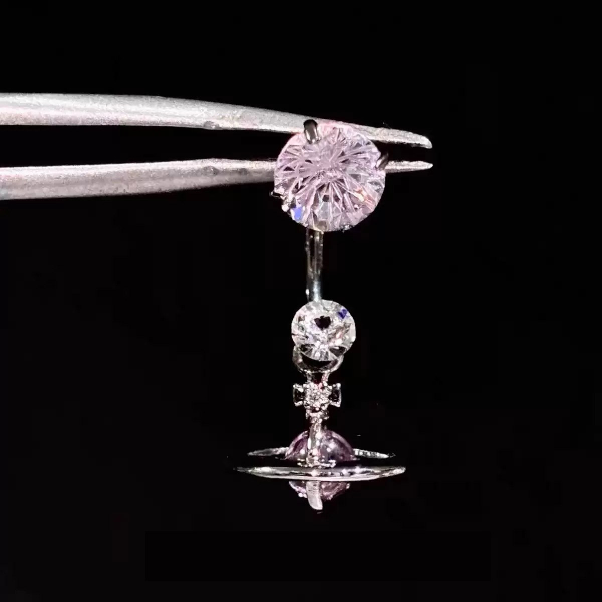 Fireworks Cut Saturn Drop Earrings