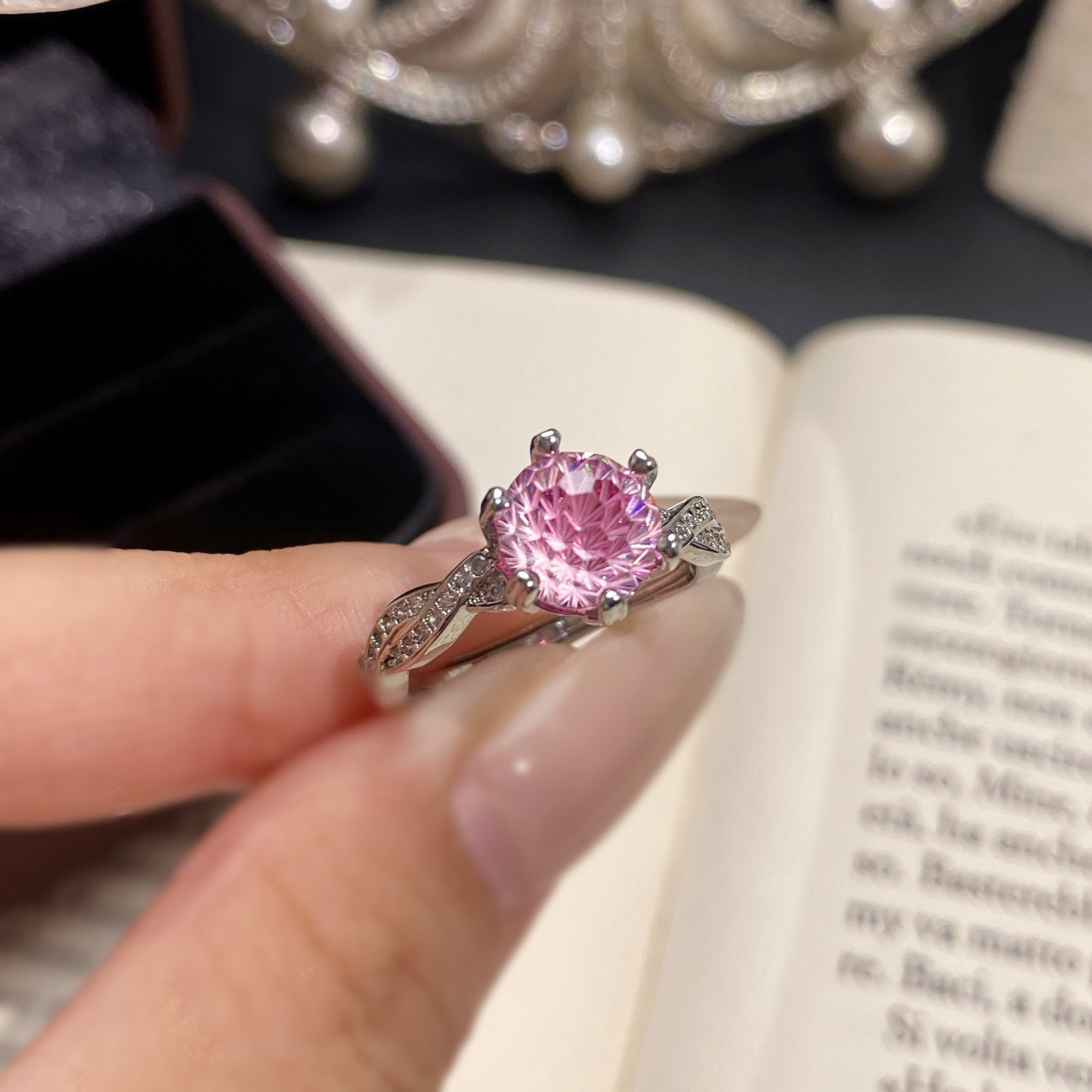 Fireworks Cut Zirconia Open Ring - Waves