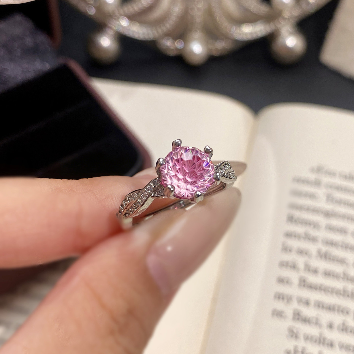 Fireworks Cut Zirconia Open Ring - Waves