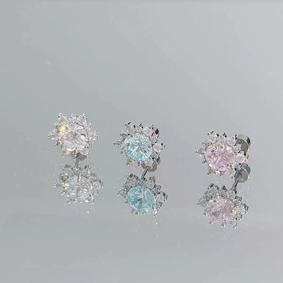 Snowflake Zirconia Stud Earrings