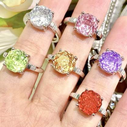 Rose Cut Zirconia Open Ring