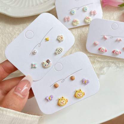 Cute Critters Stud Earrings Set (3 Pairs)