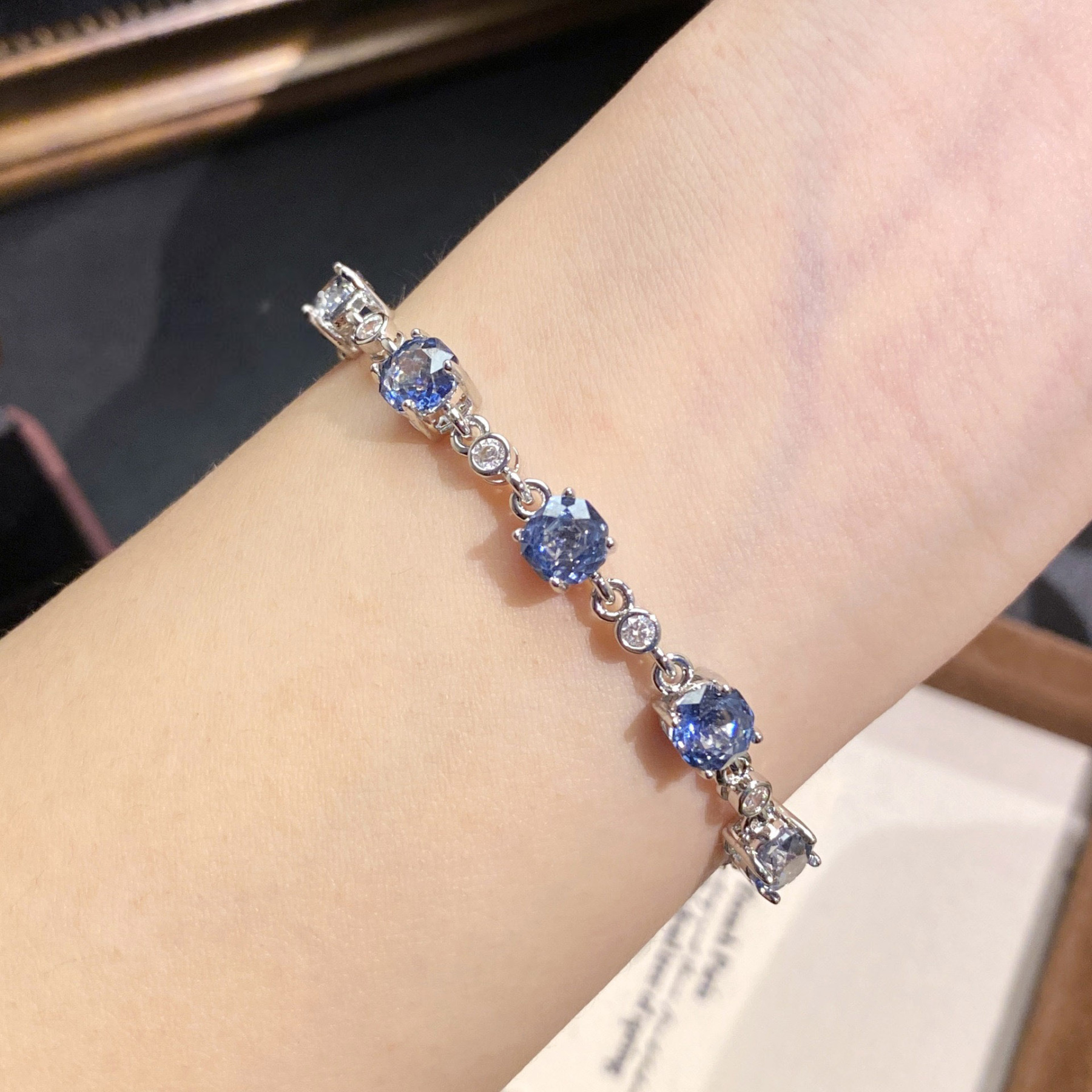 Rose Cut Zirconia Chain Bracelet