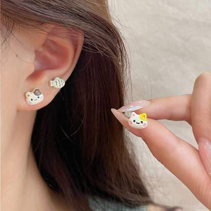 Cute Critters Stud Earrings Set (3 Pairs)