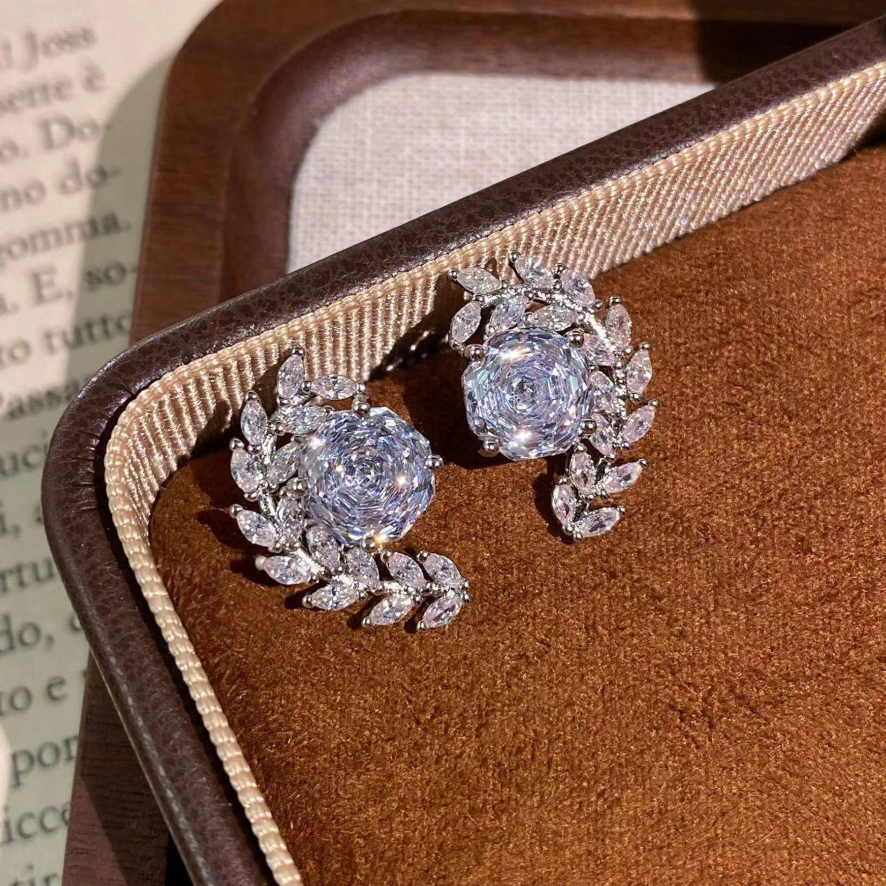 Rose Cut Zirconia Jewelry Set - Floral