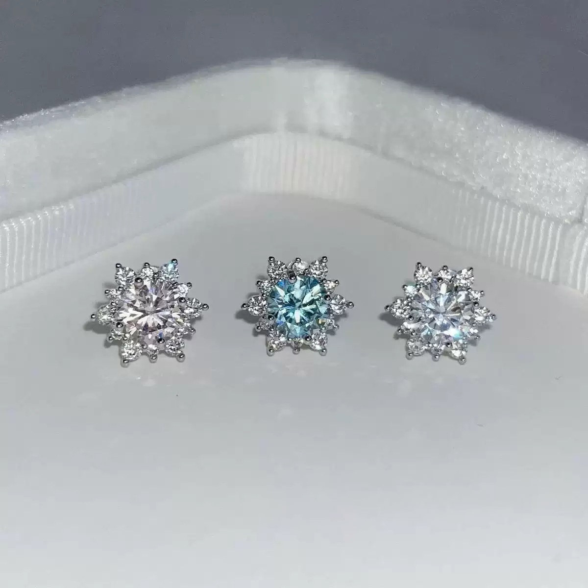 Snowflake Zirconia Stud Earrings
