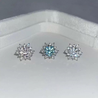 Snowflake Zirconia Stud Earrings