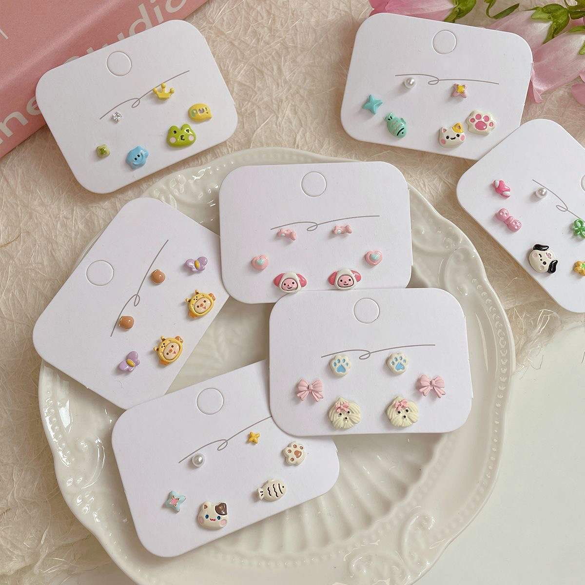 Cute Critters Stud Earrings Set (3 Pairs)
