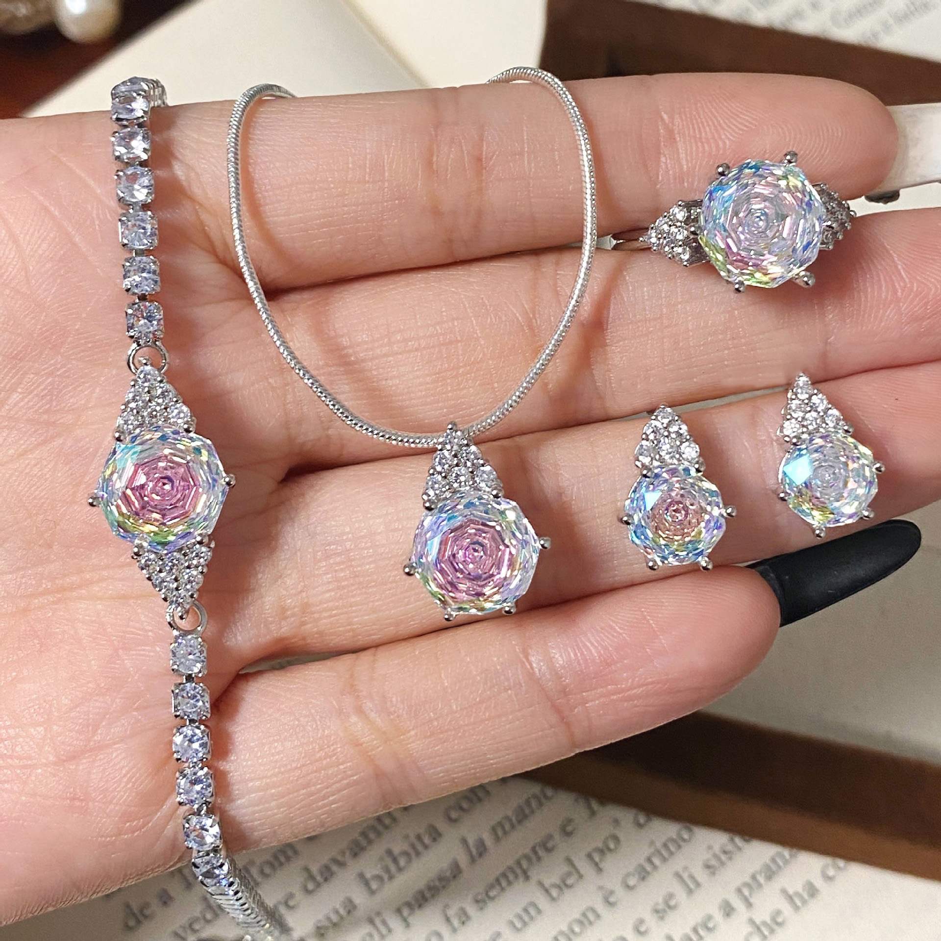 Rose Cut Jewelry Set-Triangle