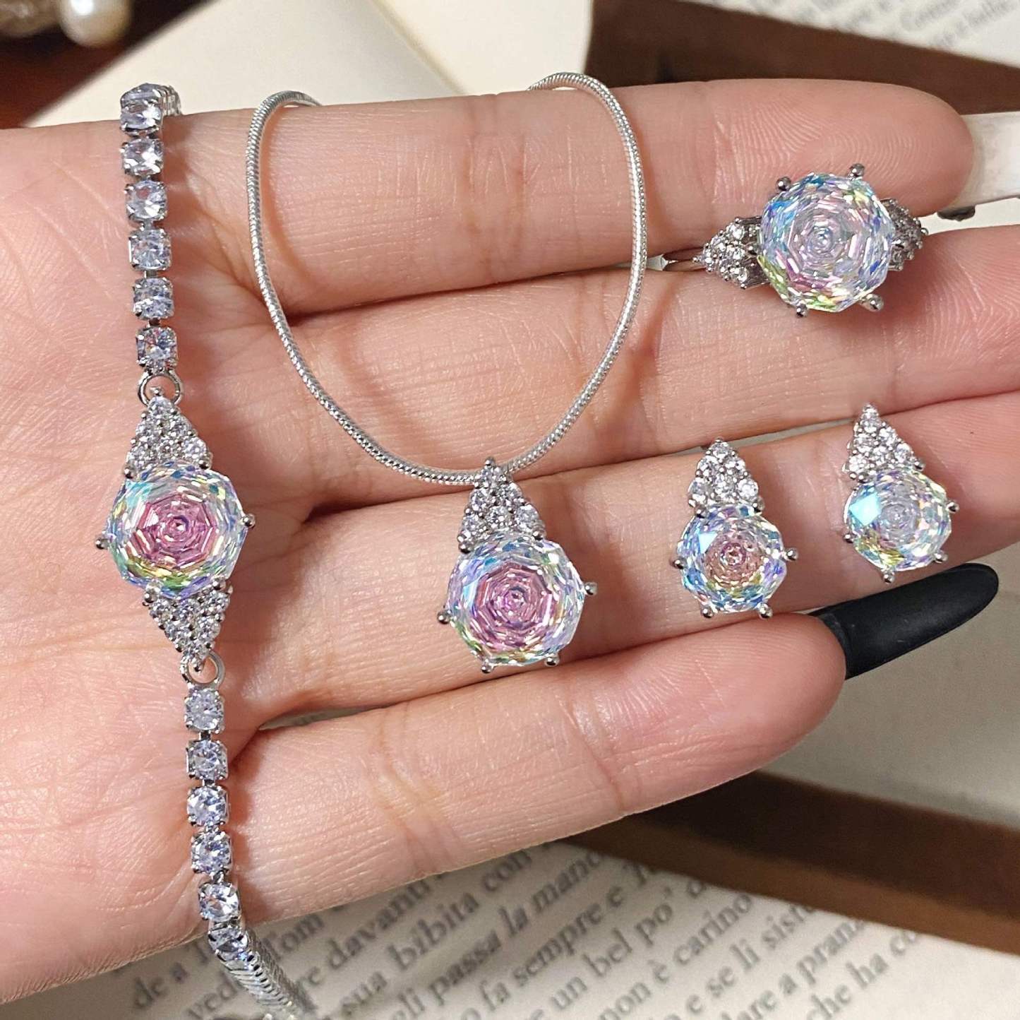 Rose Cut Jewelry Set-Triangle
