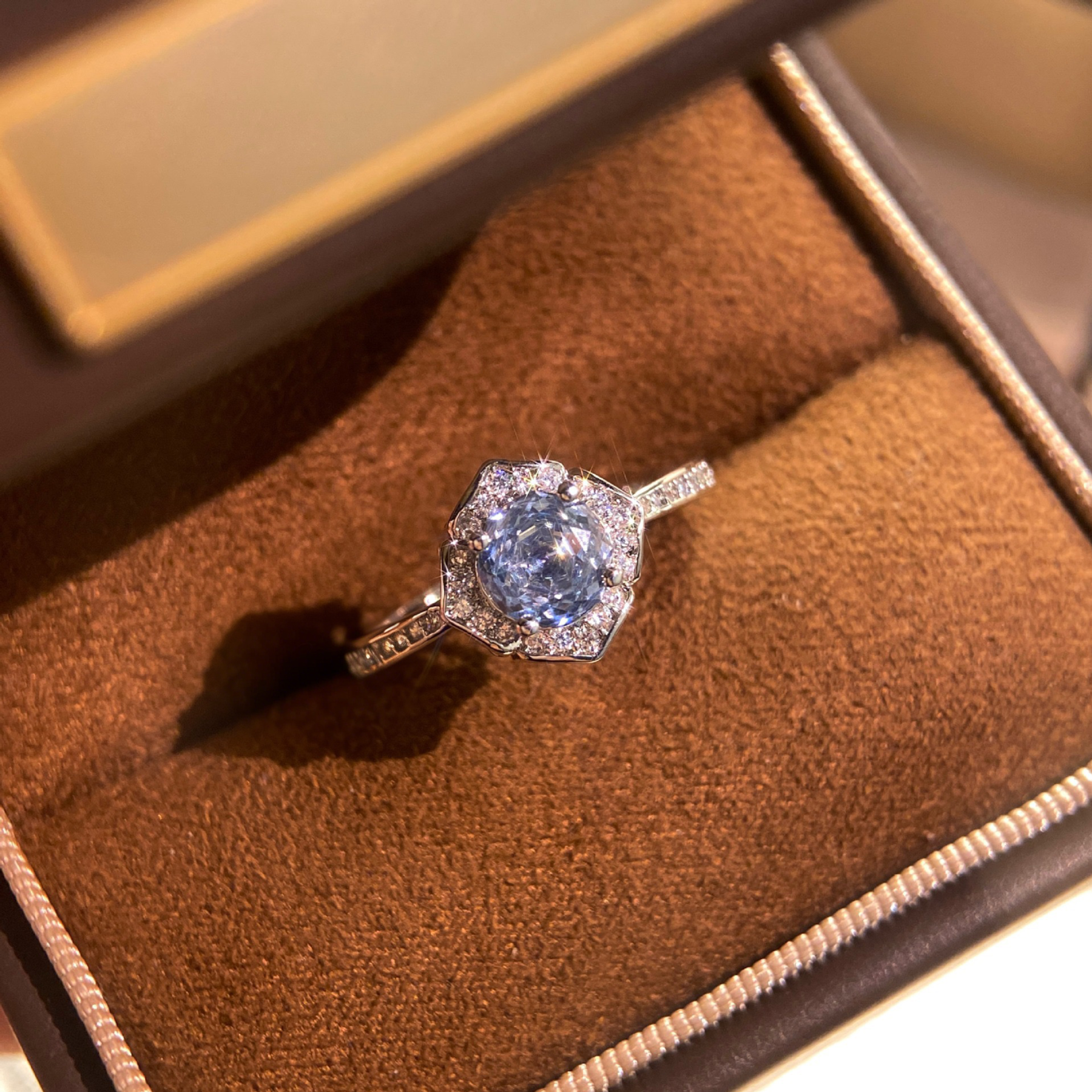 Rose Cut Zirconia Open Ring - Petal