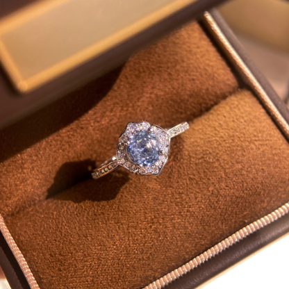 Rose Cut Zirconia Open Ring - Petal