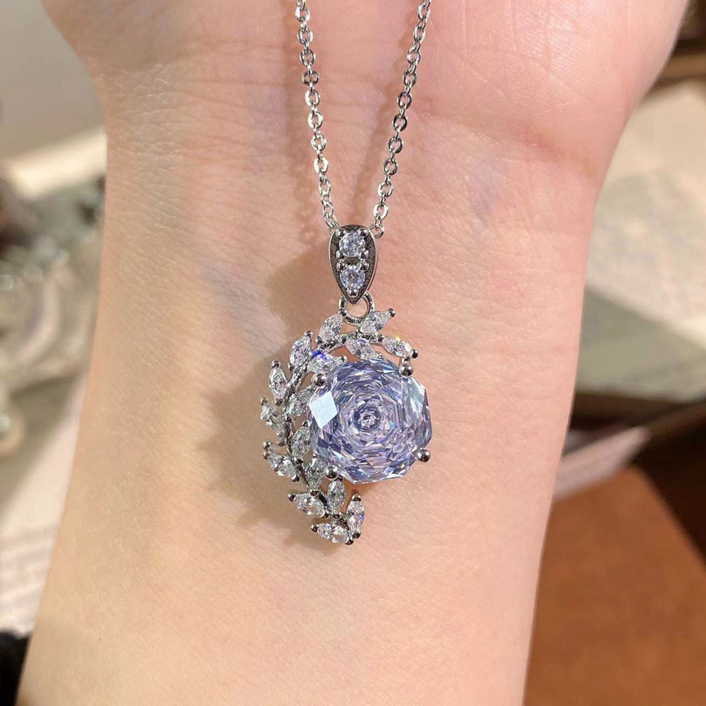 Rose Cut Zirconia Jewelry Set - Floral