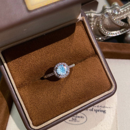 Fireworks Cut Zirconia Open Ring - Classic Halo