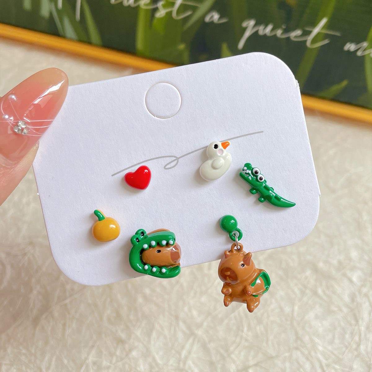 Cute Critters Stud Earrings Set (3 Pairs)