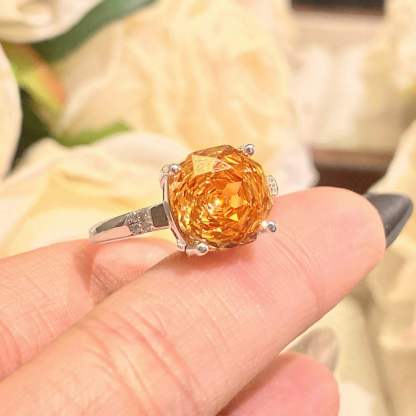 Rose Cut Zirconia Open Ring