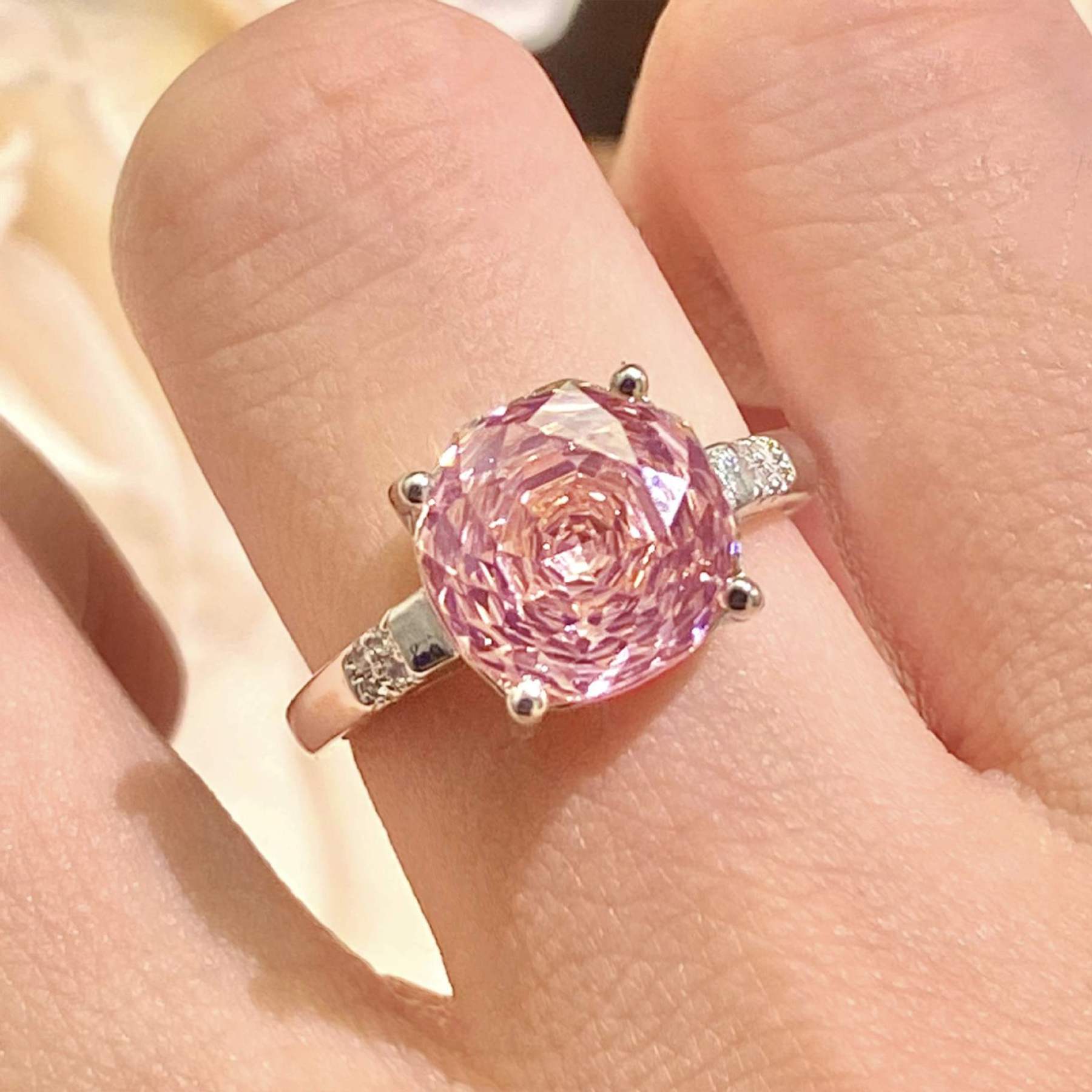 Rose Cut Zirconia Open Ring
