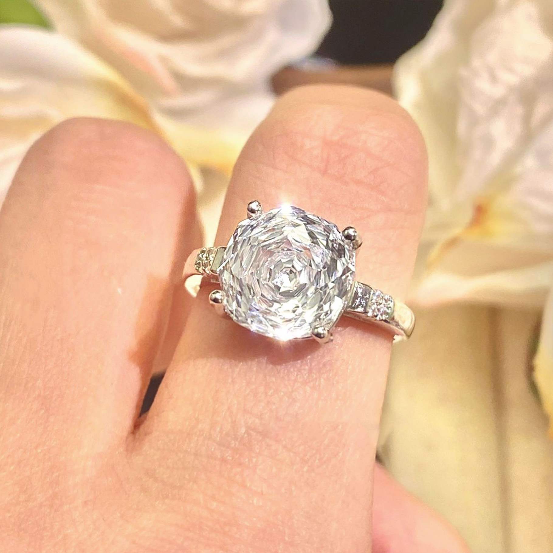 Rose Cut Zirconia Open Ring