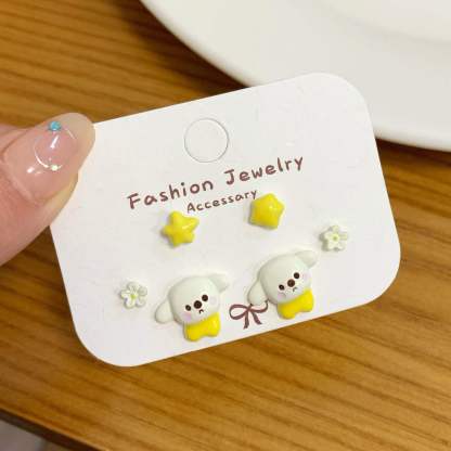 Cute Critters Stud Earrings Set (3 Pairs)