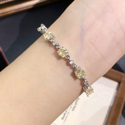 Rose Cut Zirconia Chain Bracelet