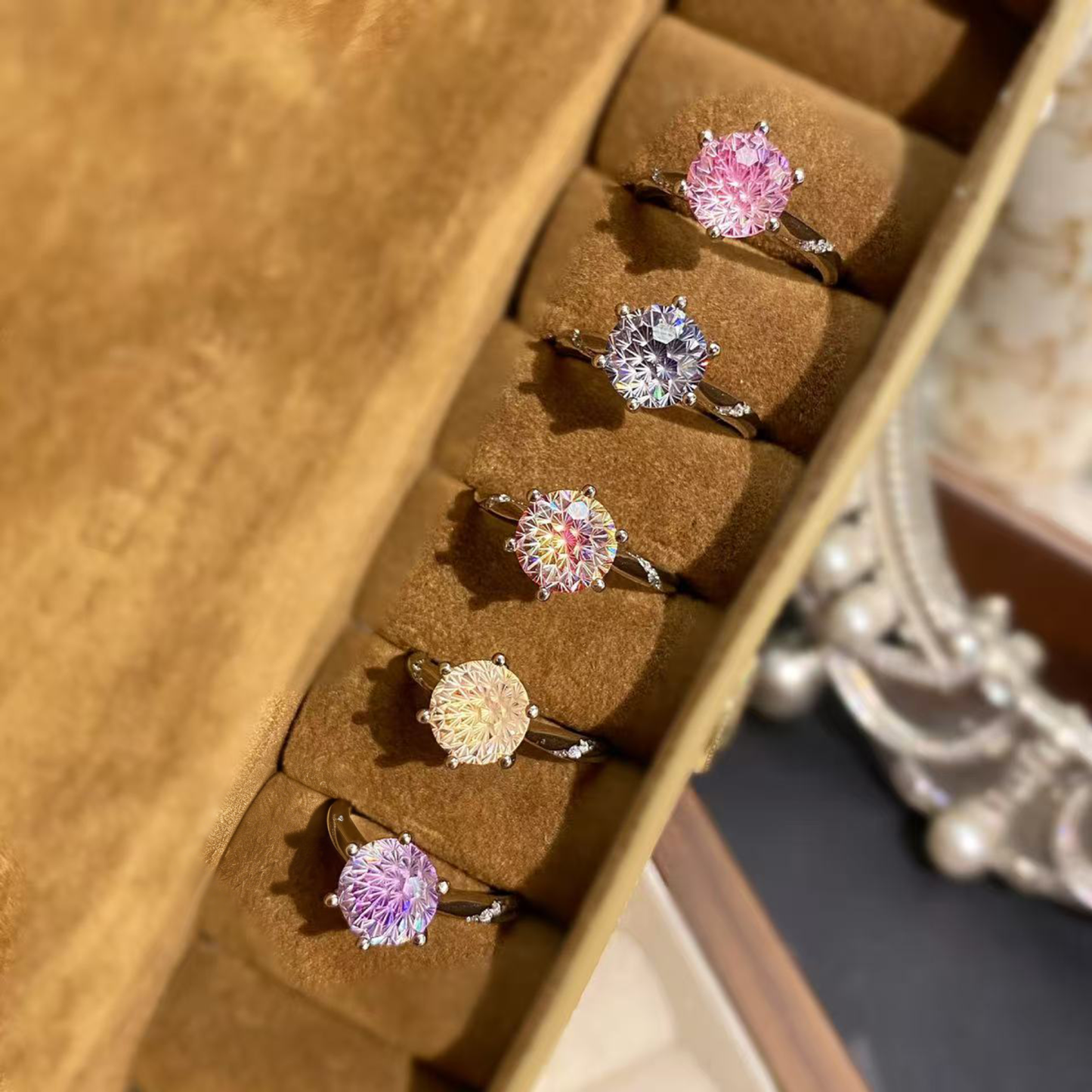 Fireworks Cut Zirconia Open Ring - Sparkle Band