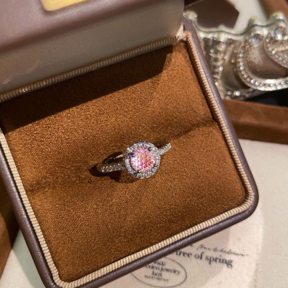 Fireworks Cut Zirconia Open Ring - Classic Halo