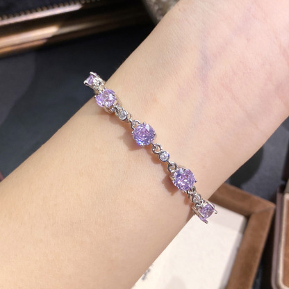 Rose Cut Zirconia Chain Bracelet