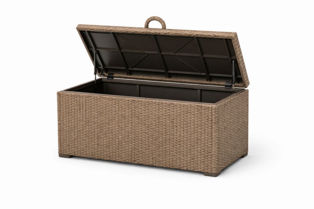 Outdoor Resin Wicker Storage Box Brown 120cm x 50cm x 60cm(L × W × H)
