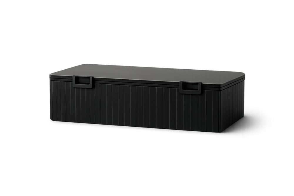 Black Polypropylene Outdoor Rectangular Storage Box 40x20x15 cm(L × W × H)