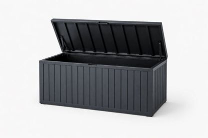Black Rectangular Outdoor Storage Box 350L Resin