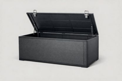 Resin Outdoor Storage Box Black 120cm x 56cm x 63cm(L × W × H)