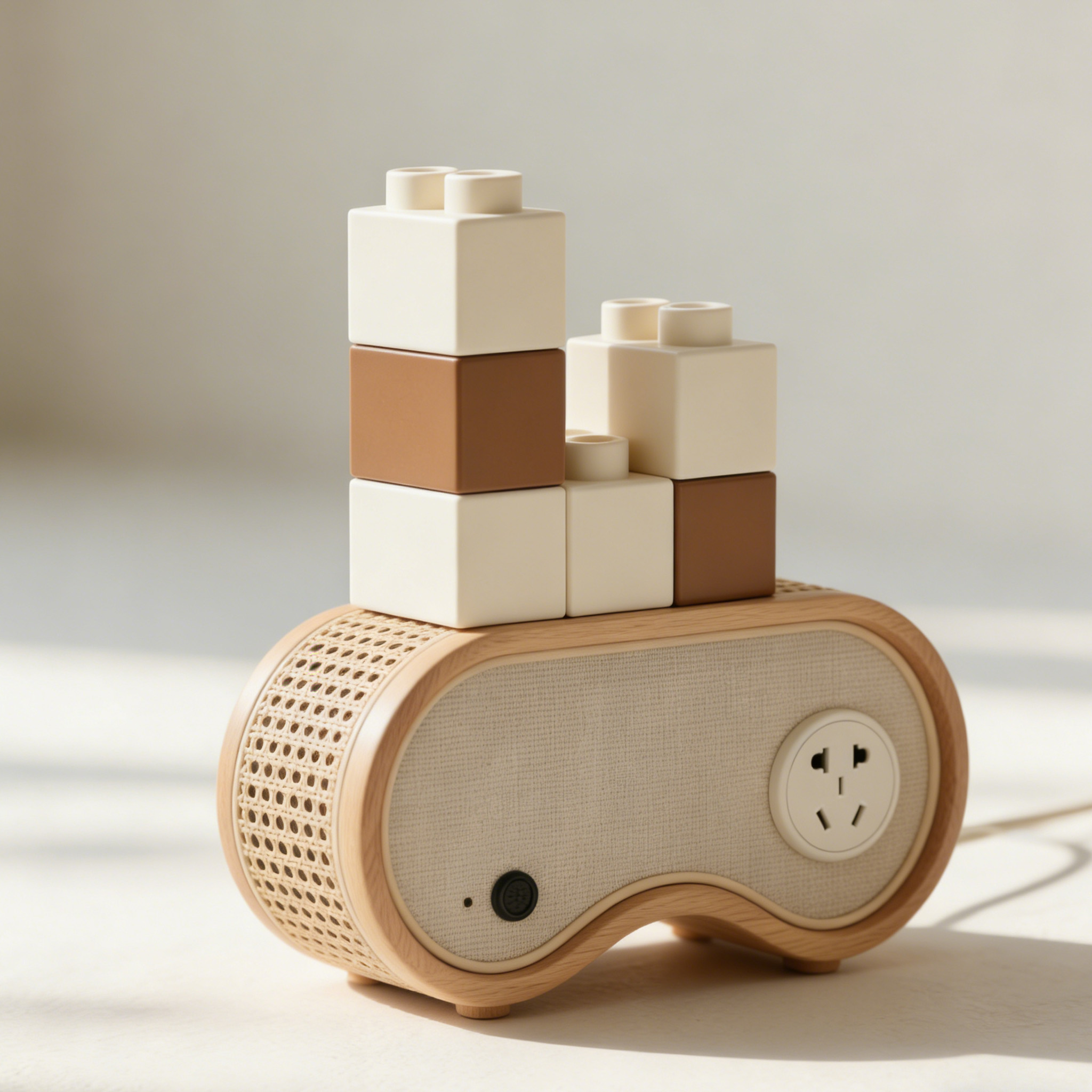 創意木藤積木插座組合（2件裝）