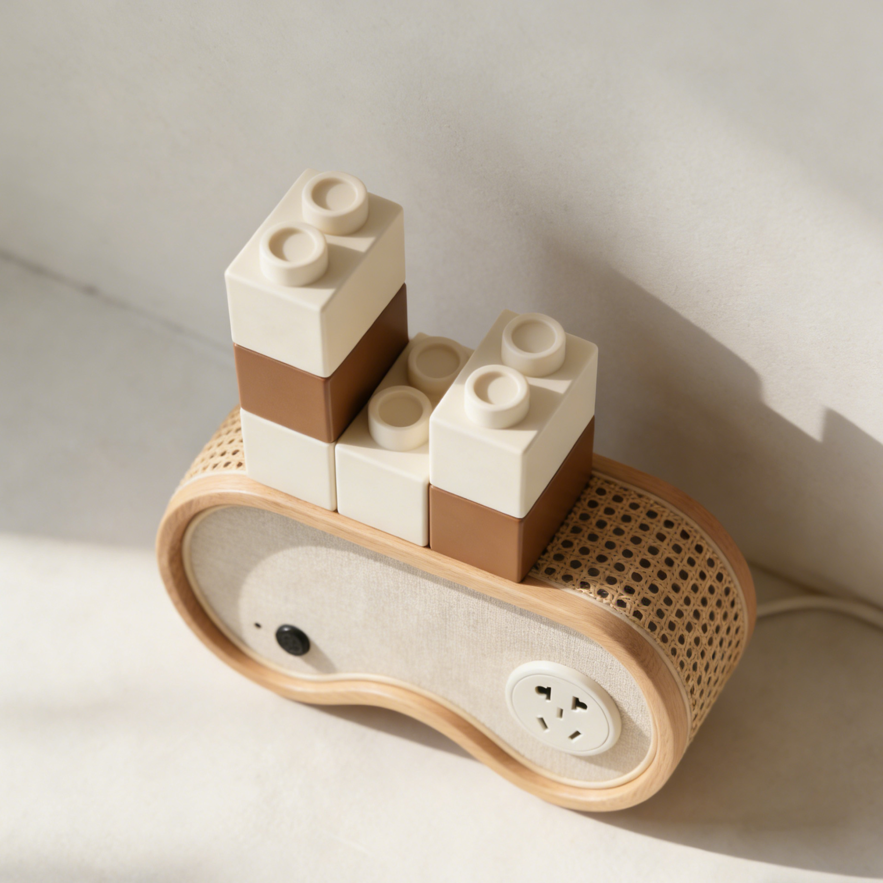 創意木藤積木插座組合（2件裝）